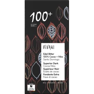Schokolade - Edel Bitter 100% Cacao + Nibs