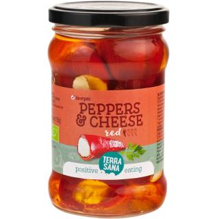 Peperoni - rot, gefüllt mit Frischkäse