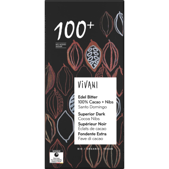 Schokolade - Edel Bitter 100% Cacao + Nibs